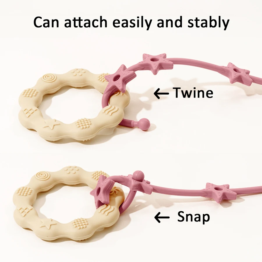 1PC Baby Silicone Pacifier Chain Cute Cartoon Star Shape Baby