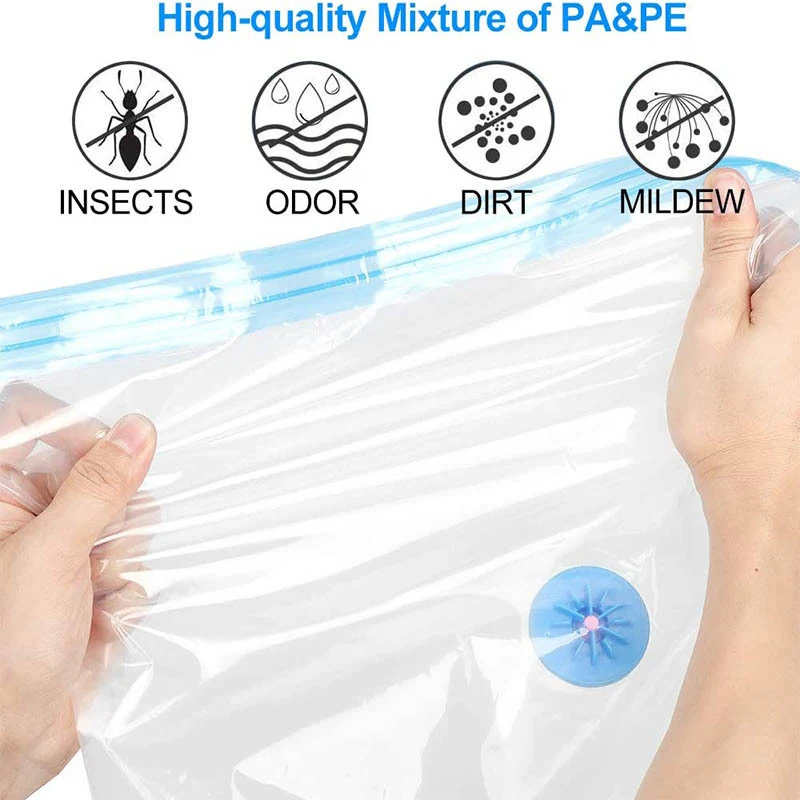 Vacuum Clothing Storage Bag folding Compression space Transparent Quilt Storage Bag Household Big Size SortingBag