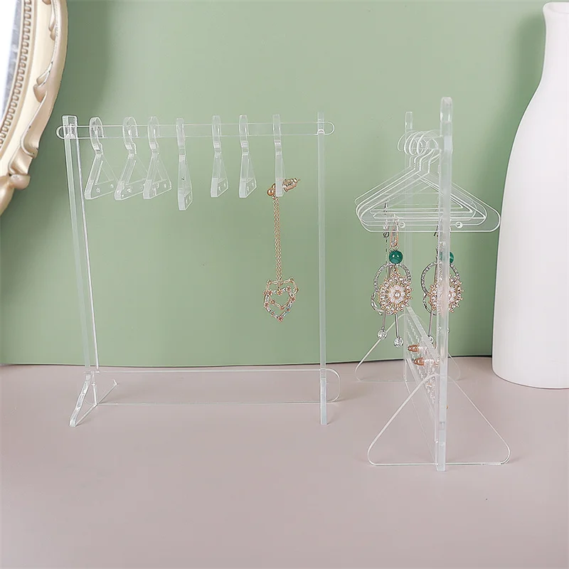 Coat Hanger Earrings Stand Organizer Hanger Shape Tabletop Jewelry Display Holder Earring Showing shelf Earrings Storage Gift