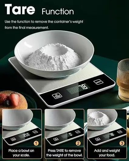 Food Scale 22lb Digital Kitchen Scale Weight Grams and Oz for Baking Cooking Coffee Meal Prep Package Postage 6 Units with Tar