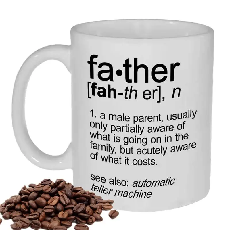 

Father's Day Coffee Mugs 350ml Ceramic Cups Multi-Function Coffee Mugs Novelty Mugs With Humorous Pattern For Tea Ice Cream Hot