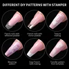 NICOLE DIARY Nail Stamping Plate Love Heart Leaf Flower Spring Summer Print Template Jelly Stamper Scraper Blooming Sponge Kit 5