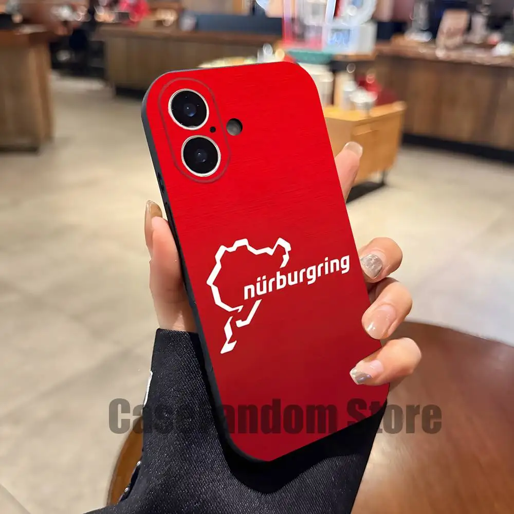 Nurburgring Sport Car Black Shockproof Phone Case - Sleek and Durable Soft Cover