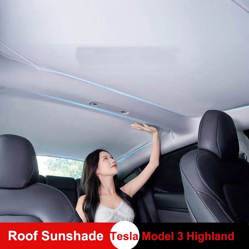 Parasole Per Tesla Model 3 2024 Highland Glass Sun Roof Shade Lucernario Blind Shading Model3 2023 Accessori Per Tetto Apribile Anteriore Posteriore