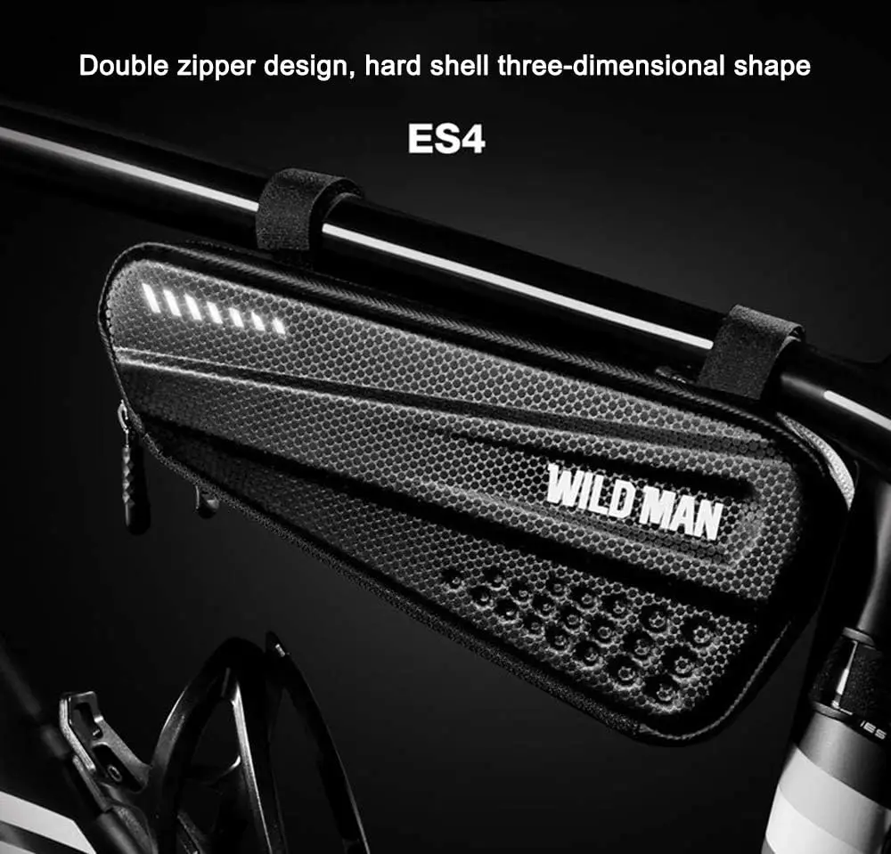 

WILD MAN 1.2L Rainproof Hard Shell Bike Saddle Bag for Bicycle Triangle Frame Under Seat for Road Mountain Cycling Accessories