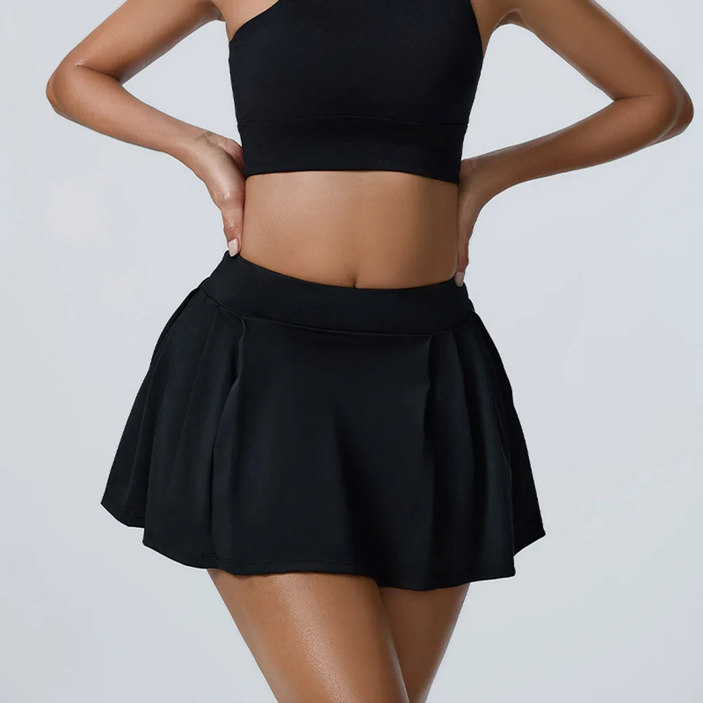 Tennis Skirt Golf Wear for Women Yoga Skirt Quick Dry Running Sport Skirts Lined Shorts Fitness High Waist Sports Short