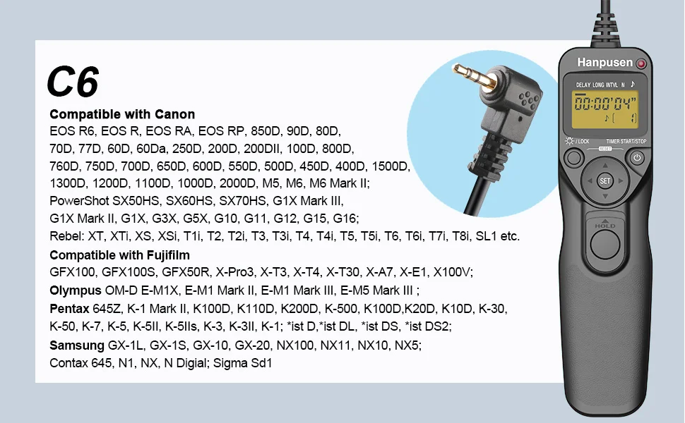 Enhanced Camera Time Lapse Intervalometer with LCD Timer and Remote Shutter Release