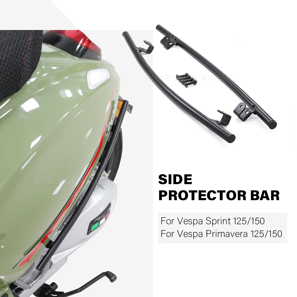 Per Vespa Primavera Primavera 150 Sprint Primavera 125 150 2013-Protezione Paraurti Laterale Moto Bar Telaio Crash Bar Protezione
