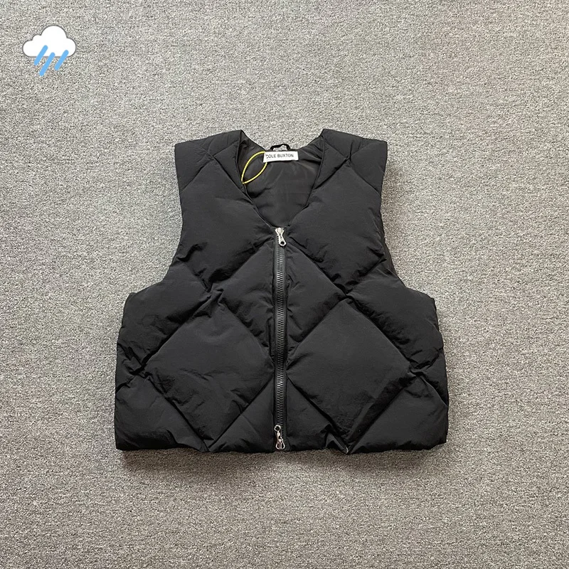 

Winter Best Quality Diamond Check Zipper Cole Buxton Down Vest Men Women 1:1 Tags Casual Green Black Puffer Sleeveless Jacket