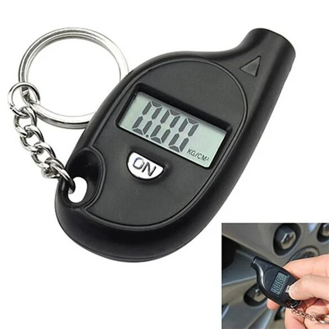 Introducing the Mini Keychain Style Tire Gauge Digital Lcd Display Car Tire Air Pressure Tester Meter Auto Car Motorcycle Tire Safety Alarm New