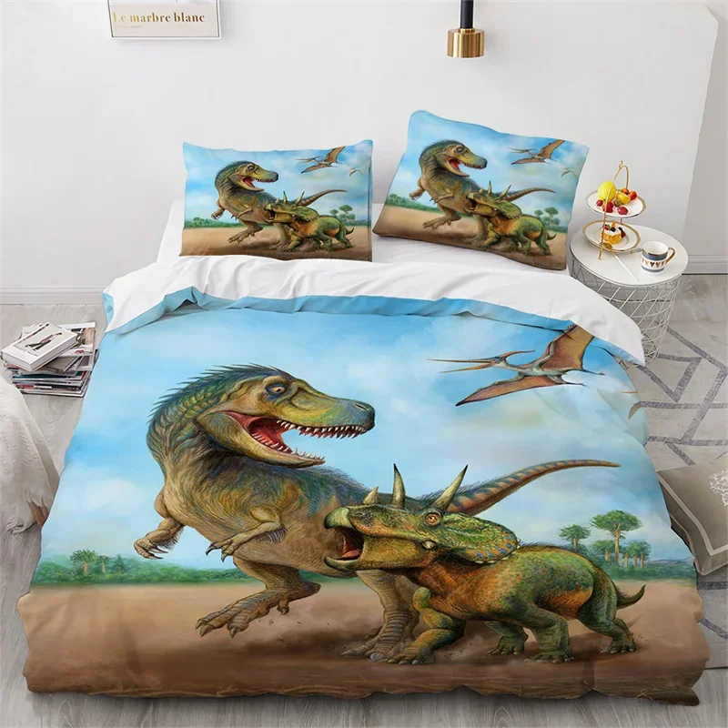 Jurassic World Park Dinosaur Bedding Set Boys Girls Twin Queen Size Duvet Cover Pillowcase Bed Kids Adult Home Textileextile 4