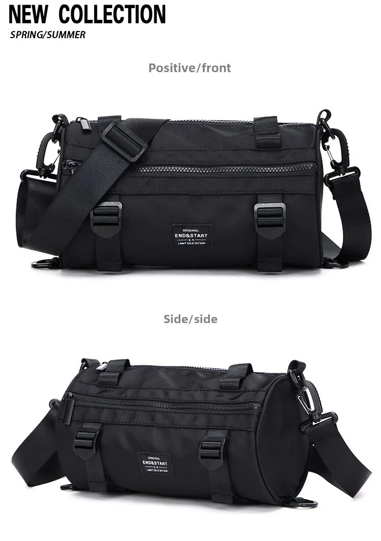Crossbody Bag Men's Trendy Single Shoulder Casual Round Bucket Sports Cross Bag, Simple Small Backpack For Men_voghion.com