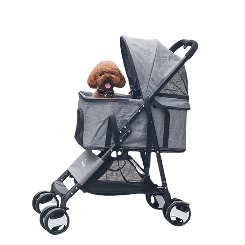 Passeggino Portatile Pieghevole Per Animali Domestici Con Copertura Passeggino Per Gatti All'Aperto Su Ruote Trasportatore Per Cani Trasportino Per Cu