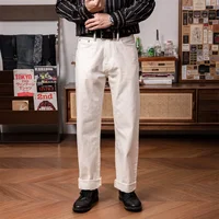 Red Tornado 55501 White Relaxed Straight Men's Jeans Rugged Style 14oz Selvedge Denim Pants