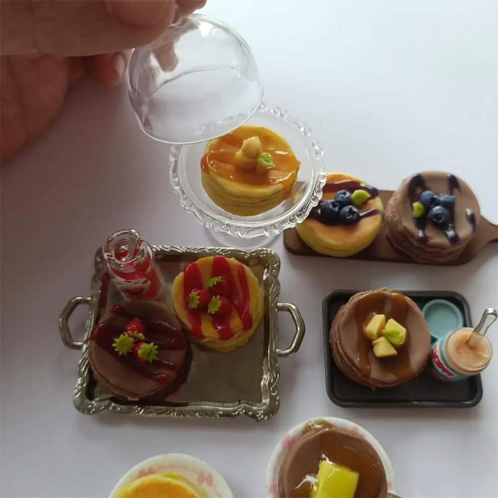 Miniature Dollhouse Delicious Pancakes with flavors of blueberry, mango, cheese,  strawberry for Blyth Barbies ob11 Birthday Gif 5
