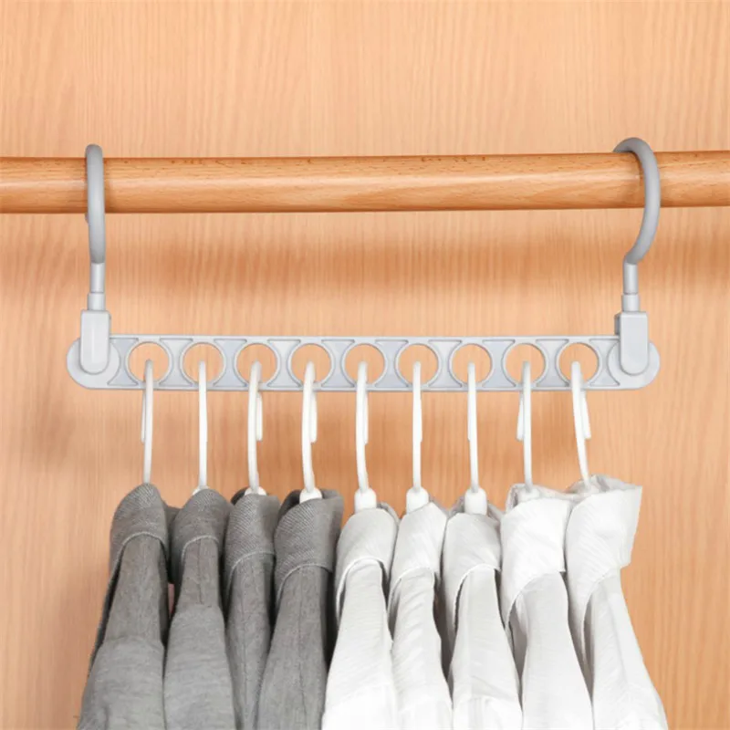 Nine-Hole Hanger Creative Multi-Functional Hanger Household Internet Popular Storage Artifact Non-Slip Drying Rack 4