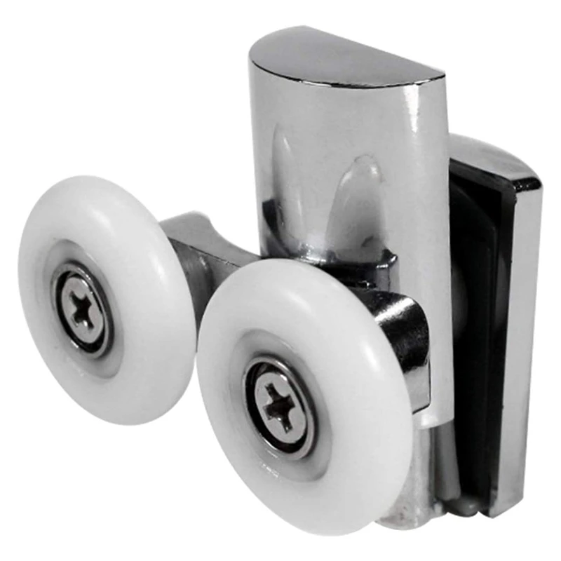 4Pcs Shower Door Wheels 23Mm Shower Door Rollers Heavy Duty Zinc Alloy Dual Wheel For Both Flat Sliding Shower Doors 3