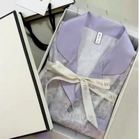 Flowers Twill Print Classy Women's Pajamas Spring Autumn Two-piece Sets Long Female Lounges Simulated Silk 2024 New Y2k Homewear - Image 3