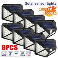 1-8PCs Multifunctional LED Solar Light With Motion Sensor Outdoor Garden Courtyard Waterproof Decoration 140° Lighting Wall Lamp 1