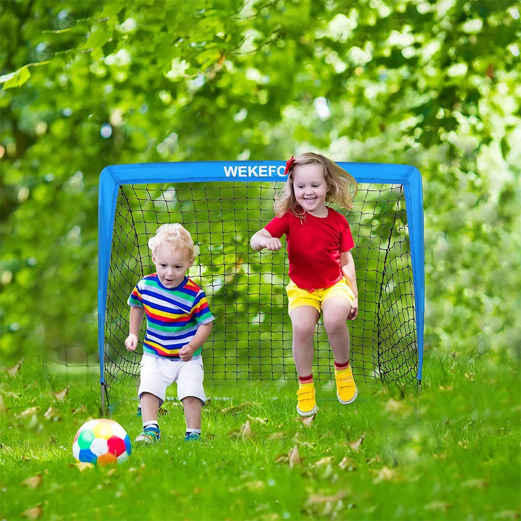 Kids Soccer Goal Set Fun Teamwork Training Primary School Students Football Outdoor Goals Blue