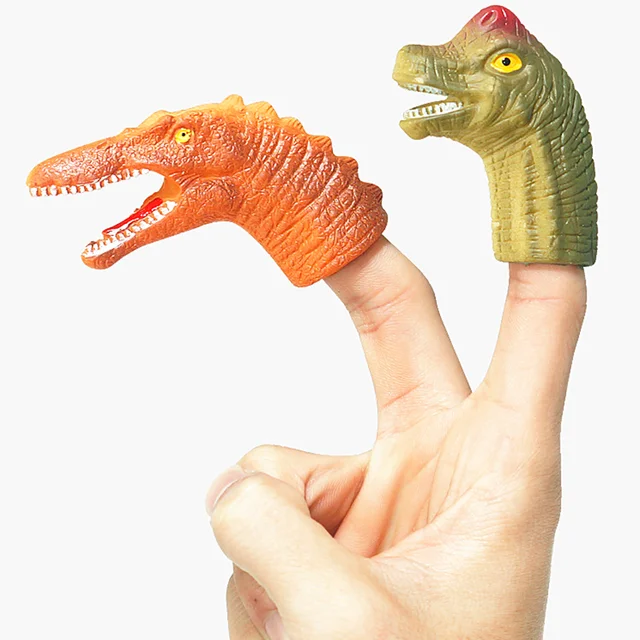 5pcs Mini Cartoon Realistic Dragon Dinosaur Finger Puppets Set Role Playing Toy Kids Tell Story Prop for Children 5