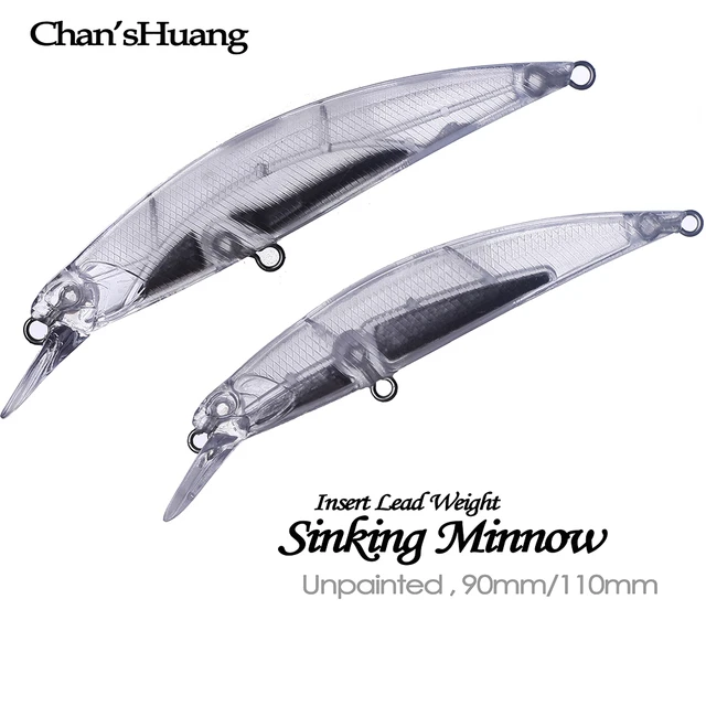 Chan'sHuang 20PCS Unpainted Blanks Bait Sinking Minnow Wobbler Jerkbait DIY  Handmade Artificial Fishing Lure Tackle - AliExpress