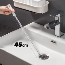 45cm Pipe Unblocker Anti-clogging Sewer Cleaning Brush Pipe Dredging for  Bathroom Hair Debris Kitchen House Leak