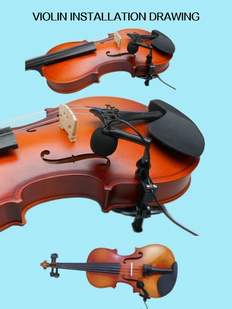 Wireless mic for violin performance and instrument specific plug and play microphone