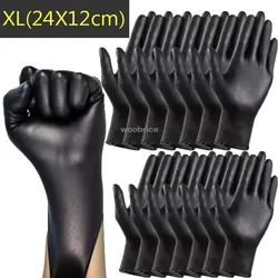 Premium Black Nitrile Disposable Gloves for Multi - Purpose Use: Kitchen, Tattoo, Car Maintenance, Household Cleaning (XL - 24x12cm)