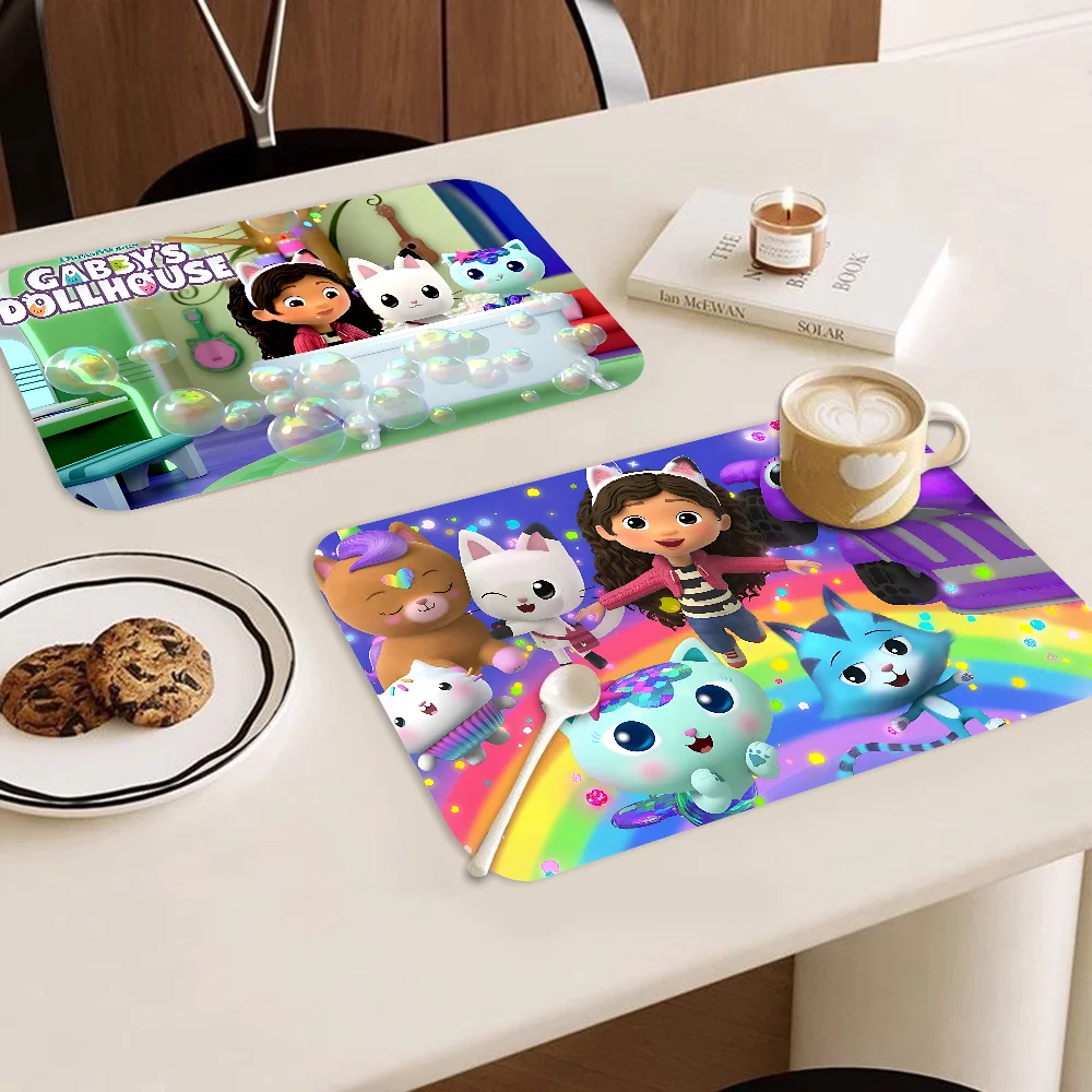 Gabbys Dollhouse Quick Drying Dish Mat Printed Kitchen Tableware Coffee Draining Pad Dinnerware Cup Bottle Placemat 2