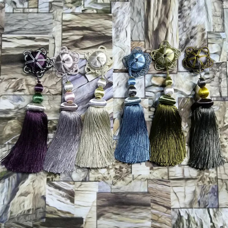 Decorative Euro Tassel Small High Quality Tassel Drops Curtain Sofa Door Key Textile Accesories 23cm Length 1 Pc Set