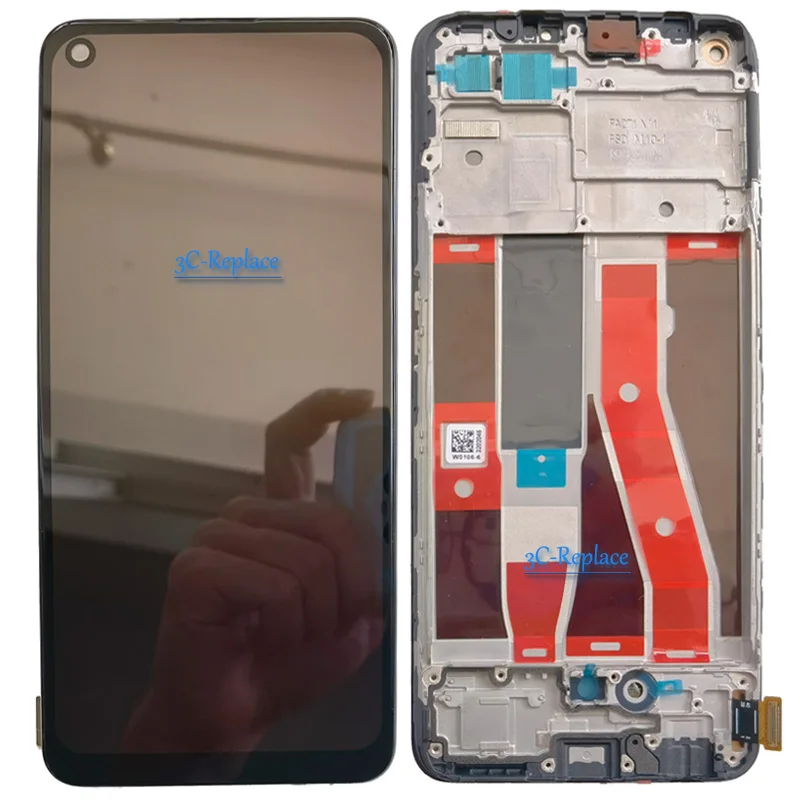 6.4 "Super AMOLED Per Realme 8 4G RMX3085 Display LCD Touch Screen Digizer Per Realme 8 Pro RMX3081 LCD Con Telaio Di Ricambio - Foto 4