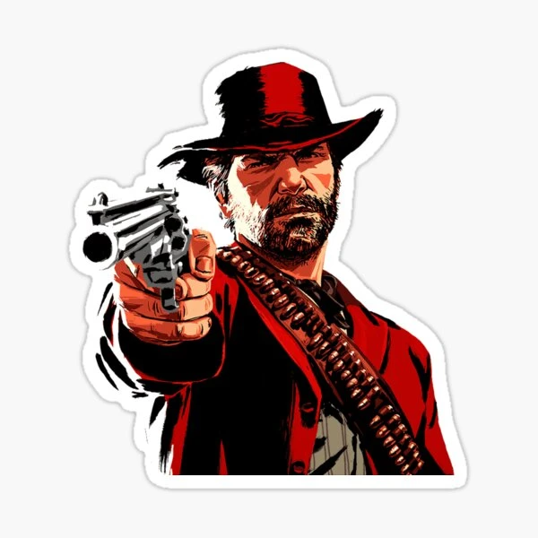 Red Dead Redemption 2 Arthur Morgan 5PCS Stickers for Art Bumper Cartoon  Anime Decor Home Funny