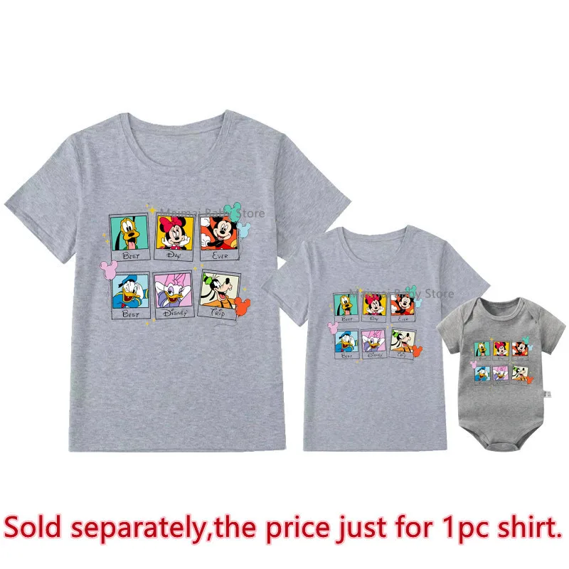 New Best Day Ever Best Disney Trip Print Family Matching Shirts Mickey Minnie Mouse Dad Mom Kids Tshirts Baby Rompers Outfits 4