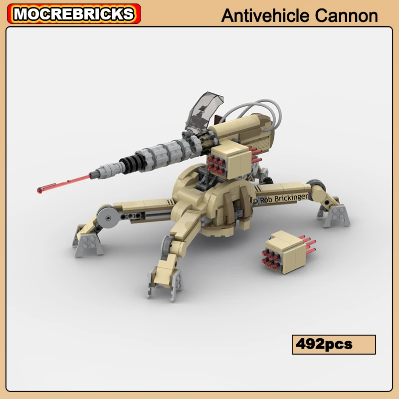 

MOC-146648 Space War AV-7.2 Antivehicle Cannon Desert Edition Building Block Assembly Model Brick Toys Children's Gift