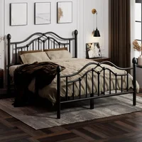 Queen Metal Bed Frame with Headboard and Footboard, Iron Platform Bed Frame, Under Bed Storage, No Box Spring Needed, beds 1