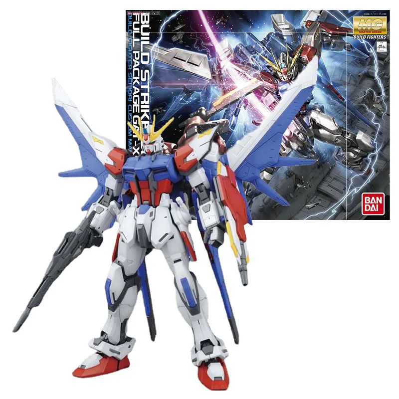 Bandai Genuine Gundam Model Kit Anime Figure Mg Build Strike Collezione Full Pack Gunpla Anime Action Figure Giocattoli Per Bambini
