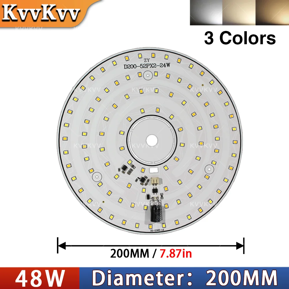KVVKVV AC220V 240V LED 램프 플레이트 5W 6W 12W 15W DOB 2835 SMD 모듈 광원 패널 화이트/웜 화이트 드라이버 불필요 칩