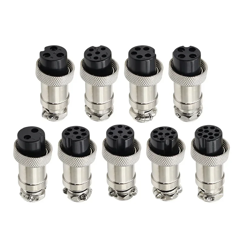 5pcs GX16 2/3/4/5/6/7/8/9/10 핀 남성 & 여성 16mm 금속 원형 항공 커넥터 소켓 플러그 2PIN 3PIN 4PIN 5PIN 6PIN 7PIN