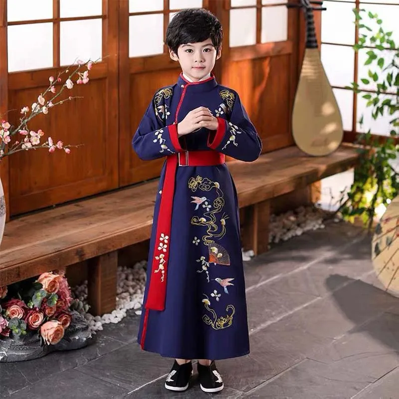 

Autumn and Winter Unisex Traditional Chinese Style Boy Ancient Costume Hanfu Modified Tang Costume New Year Performance Costume