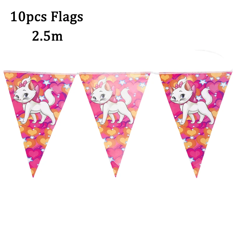 Birthday Tableware Set Birthday Party Supplies Party Supplies Disposable Tablecloth Disney Marie Cat Birthday Decoration 20/10pepole Cat Disposable Tableware Plate Tablecloth Baby Shower Kids Girls Party Supplies