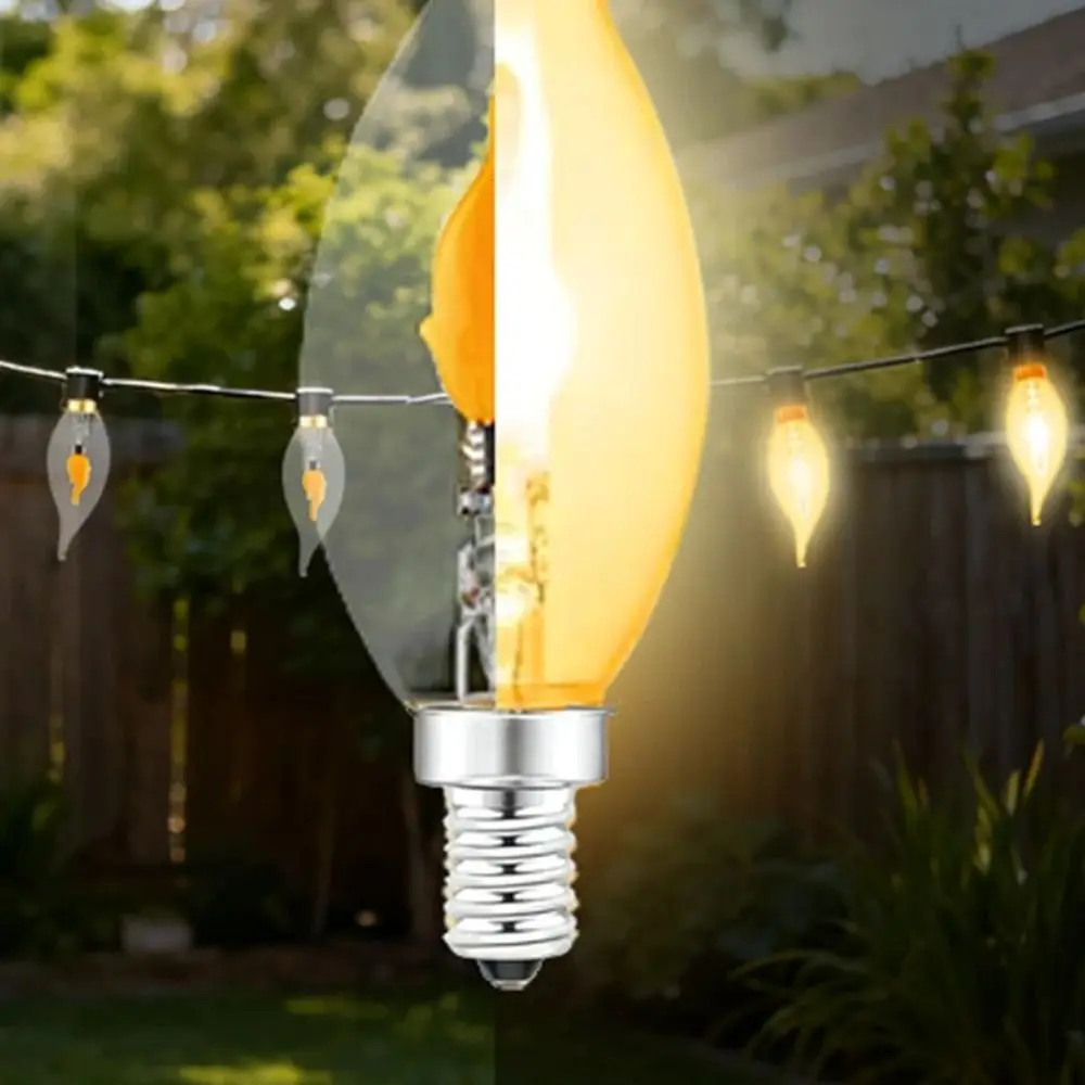 빈티지 유리 LED 불꽃 전구 E12/E14/E27 PVC 분위기 장식 전구 110V 220V 캔들 불꽃 LED 전구 레스토랑용