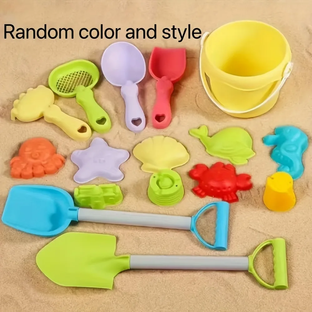 Beach Toys for Kids Sand Toys Set Sand Bucket Shovel Rake Toys for Beach Animal Dinosaur Molds Travel Sandbox Toys for Toddlers 3