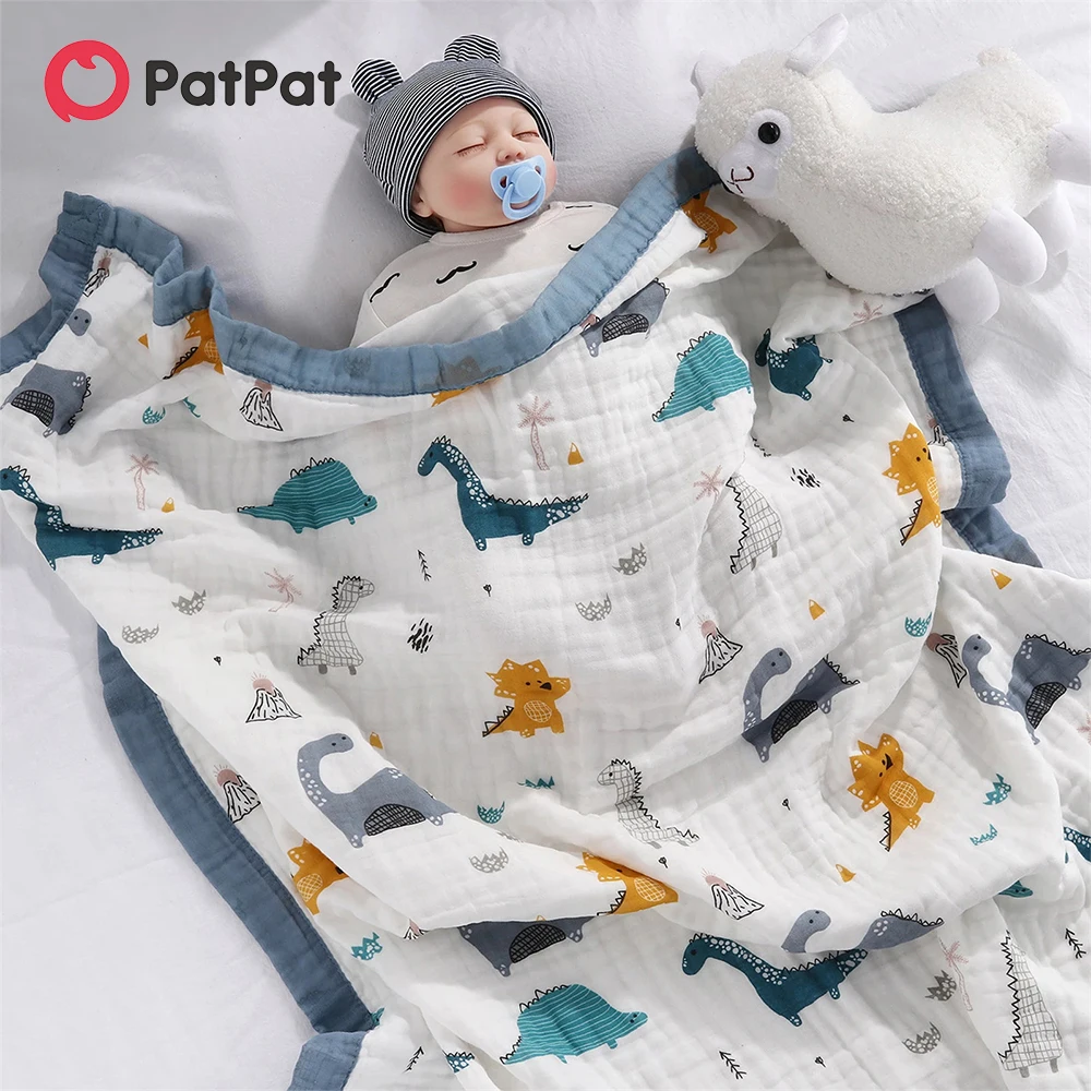 PatPat100CottonBabyBlanketsNewborn6layerMuslinCottonGauze