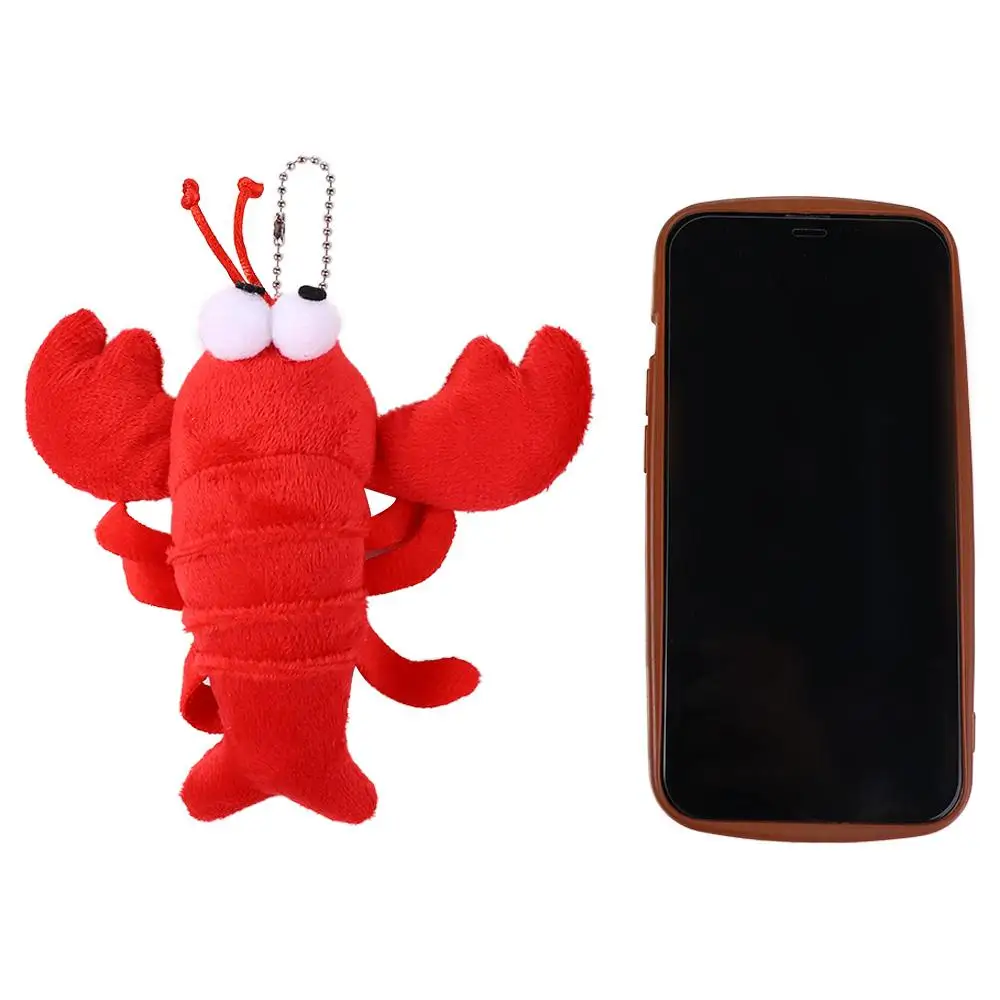 14*17cm Stuffed Animal Red Lobster Car Key Accessories Crayfish Plush Toy Keychains Keyring Bag Pendant Stuffed Keychain 50pcs 13mm bag metal buckles dog collar webbing hanger lobster clasp swivel trigger clips snap hook diy accessories