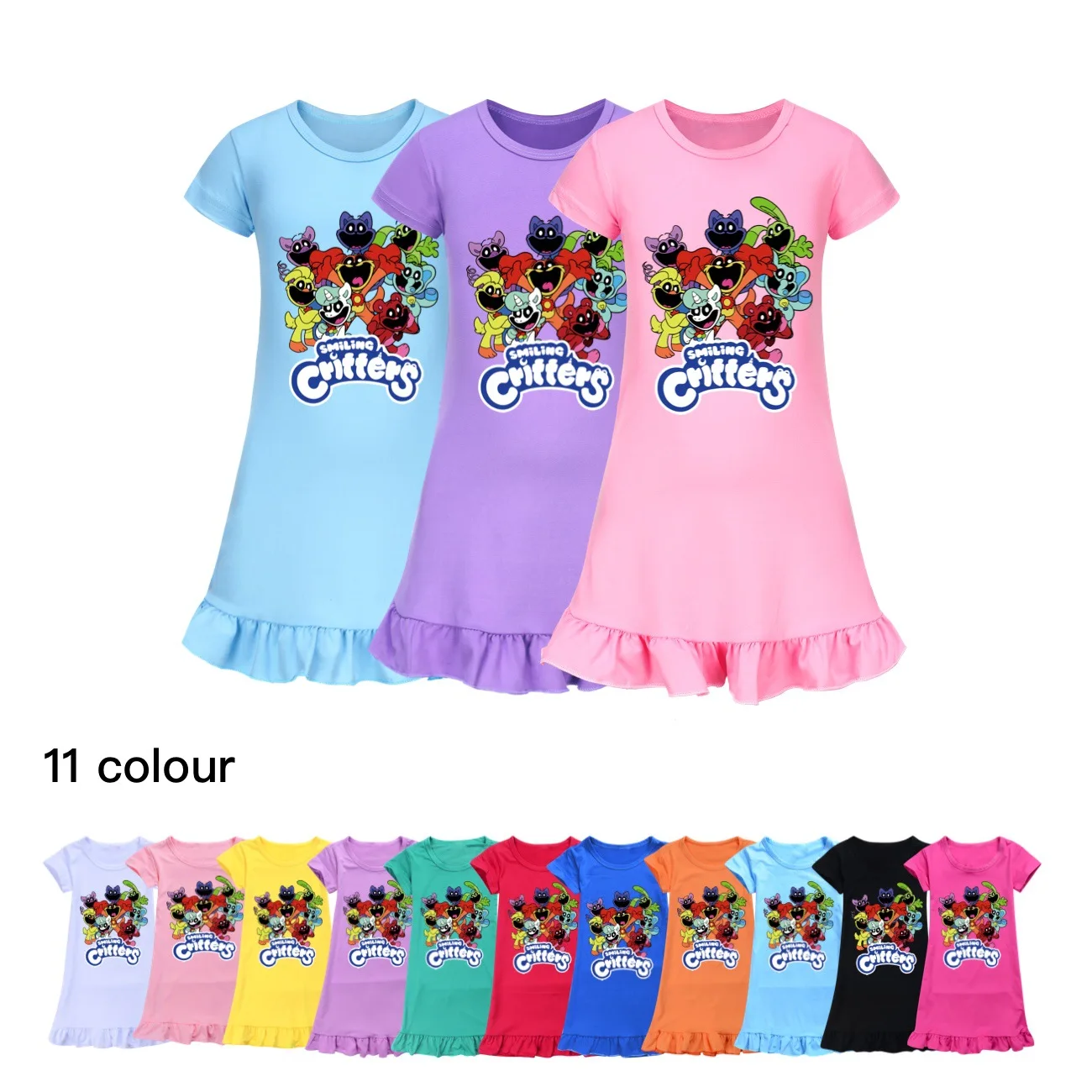 

Костюм Аниме Улыбающееся животное 2024 летние платья ночная рубашка для маленьких девочек детские ночные рубашки принцессы Детские пижамы Домашняя одежда