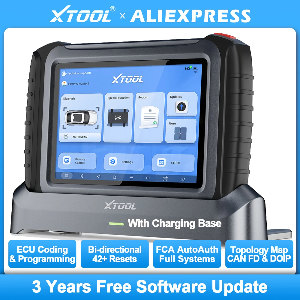 XTOOL IP919PRO Top Auto Diagnostic Tools ECU Coding Bidirectional Topology Map 42 Reset, CAN FD\DOIP added FCA Updated of D9SPRO