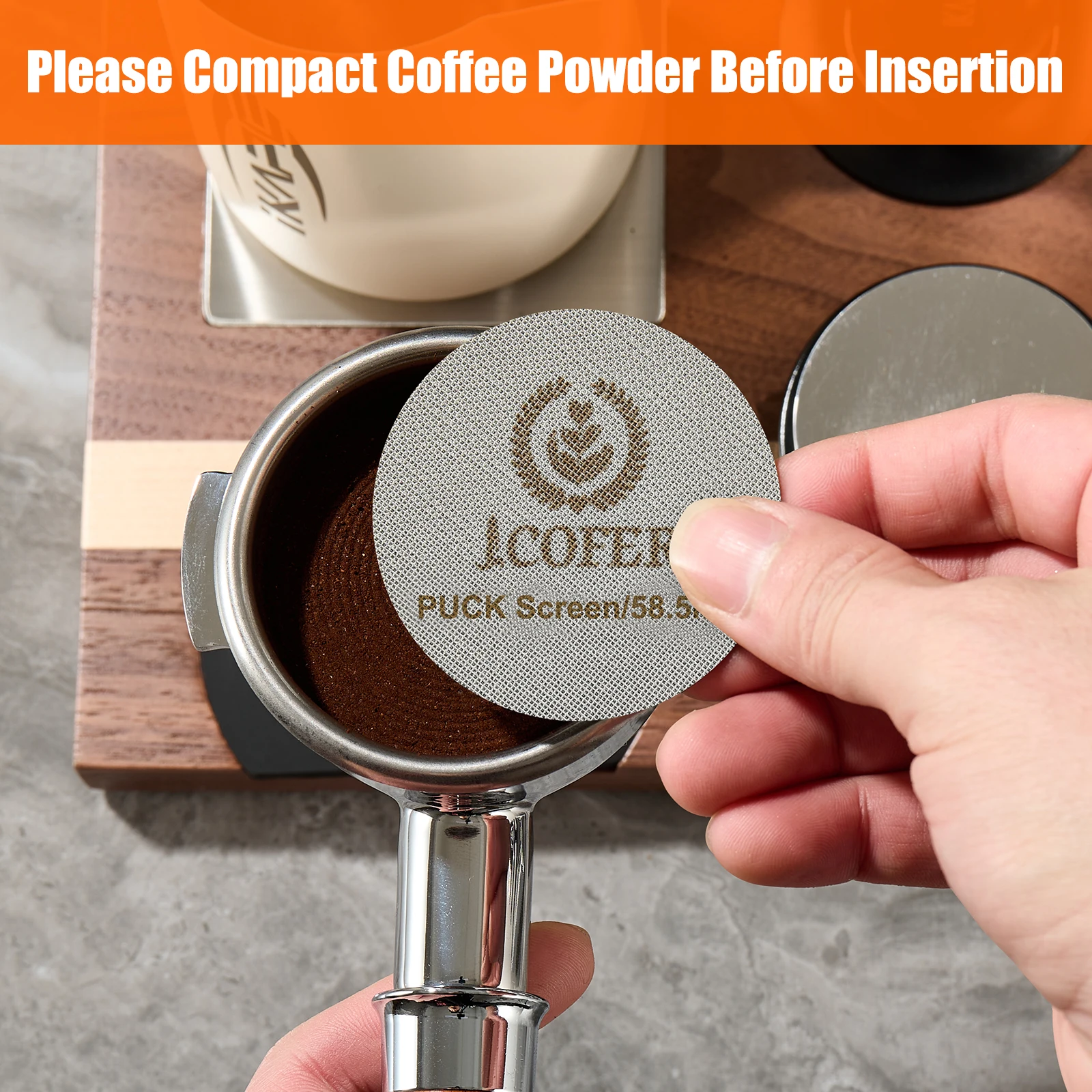 Espresso Puck Screen 58 Mm – Wiederverwendbar, 1,7 Mm Stark, 150 µm Edelstahl, Für Gleichmäßige Extraktion