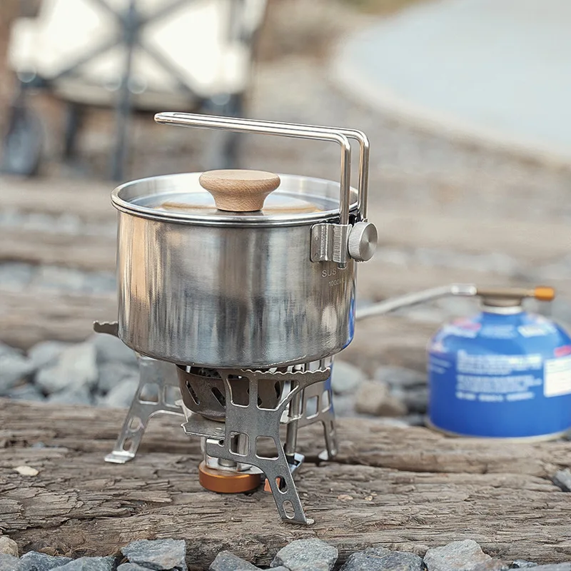 Bouilloire De Camping 1,4 Litres En Alliage D'aluminium - Légère (140 G), Portable, Avec Poignée Anti-chaleur - Pour Pique-nique, Randonnée, Cuisine Extérieure