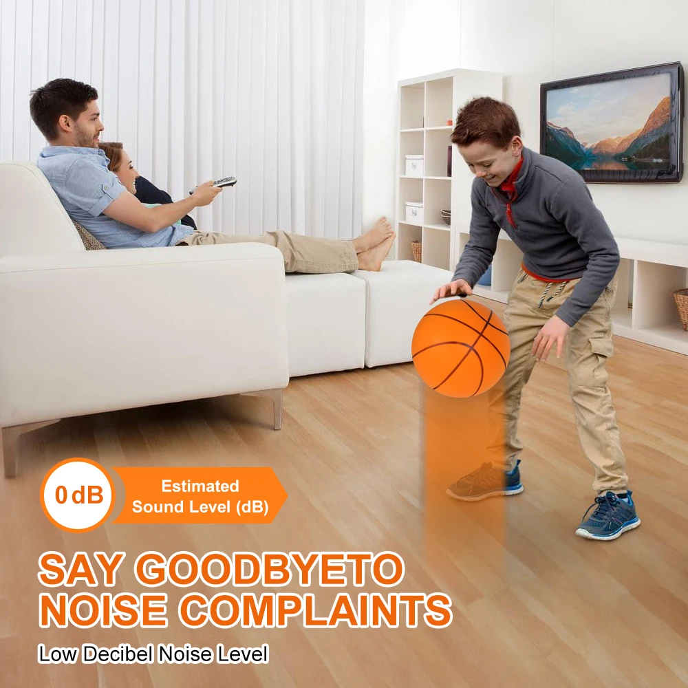 Kids playing quiet basketball at home